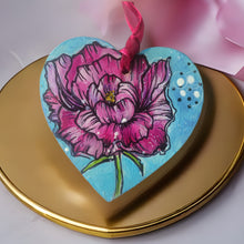 Load image into Gallery viewer, Peony Flower Heart Ornaments - SPRING BLOOM COLLECTION