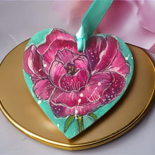 Load image into Gallery viewer, Peony Flower Heart Ornaments - SPRING BLOOM COLLECTION