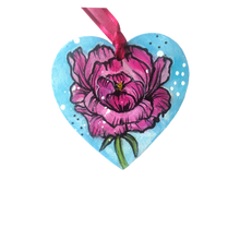 Load image into Gallery viewer, Peony Flower Heart Ornaments - SPRING BLOOM COLLECTION