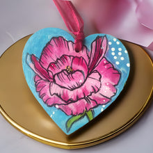 Load image into Gallery viewer, Peony Flower Heart Ornaments - SPRING BLOOM COLLECTION