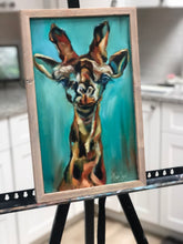 Load image into Gallery viewer, Perception Giraffe Original Oil Painting Framed 10”x16”