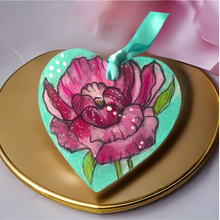 Load image into Gallery viewer, Peony Flower Heart Ornaments - SPRING BLOOM COLLECTION