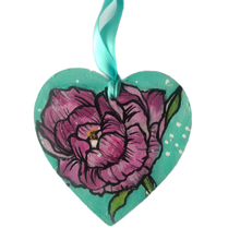 Load image into Gallery viewer, Peony Flower Heart Ornaments - SPRING BLOOM COLLECTION