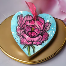 Load image into Gallery viewer, Peony Flower Heart Ornaments - SPRING BLOOM COLLECTION