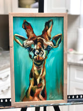 Load image into Gallery viewer, Perception Giraffe Original Oil Painting Framed 10”x16”
