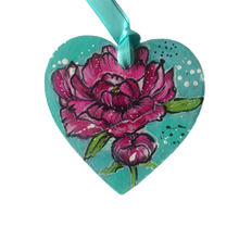 Load image into Gallery viewer, Peony Flower Heart Ornaments - SPRING BLOOM COLLECTION