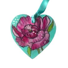 Load image into Gallery viewer, Peony Flower Heart Ornaments - SPRING BLOOM COLLECTION