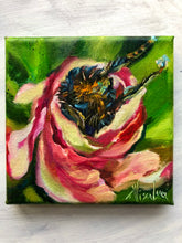 Load image into Gallery viewer, Sleeping Beauty Bee Butt in Rose Original Oil Painting 5” x 5”