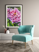 Load image into Gallery viewer, Live Life in Full Bloom - Peony Oil Painting Print on Paper PRINT STOCK SALE