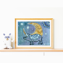 Load image into Gallery viewer, Asleep or Awake I Dream of You Pig Moon Art PAPER Giclee PRINT - Multiple Sizes