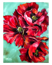 Load image into Gallery viewer, red bold interior design poppy flower hope remembrance peace oil painting print allison luci allie for the soul