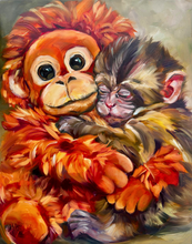 Load image into Gallery viewer, Punch the monkey embracing his stuffed animal in Japanese zoo the monkey who stole the hearts of everyone on the internet