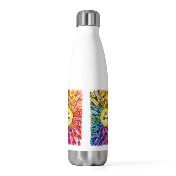 Keep Shining Colorful Heart Art on a 20oz Insulated Bottle