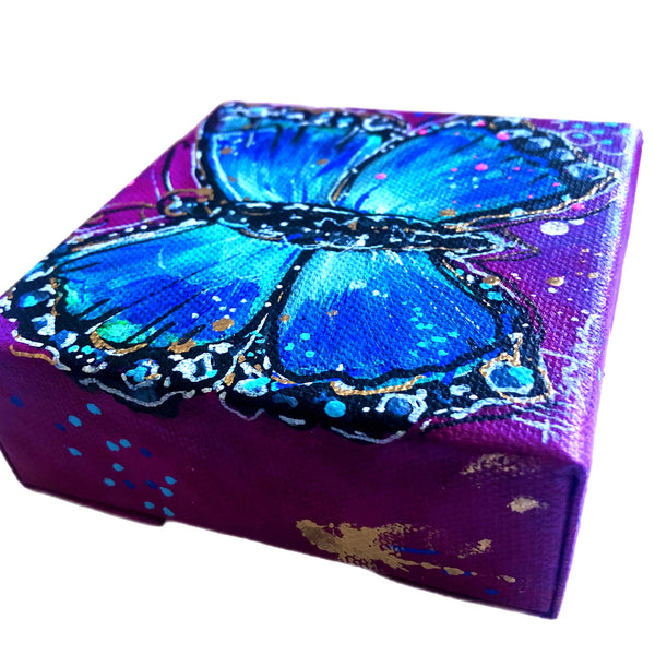 Celebrate Butterfly 4" x 4"Painting - Original - Butterfly Spring Collection