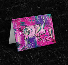 Load image into Gallery viewer, Peace Pig Folded Cards - 2 Sizes; Notecards & Greeting Cards, 1 or 5 Pack