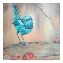 Load image into Gallery viewer, blue bird art magnet allison luci art to have faith is to have wings