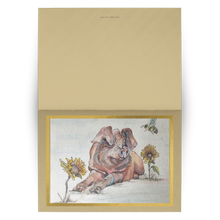 Load image into Gallery viewer, Jolene Pig Rescue Greeting Cards from Original Watercolor Painting; Set of 10, 30, 50