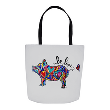 Load image into Gallery viewer, Pig Love Tote Bag with Allie for the Soul Heart Art
