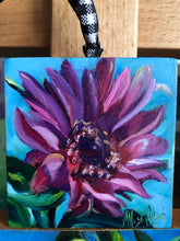 Load image into Gallery viewer, TINY My Own Muse Pink Sunflower Square Original Oil Painting 3&quot; x 3&quot;
