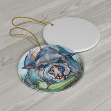 Load image into Gallery viewer, Animal Sanctuary Pig Art Holiday Metal Ornament