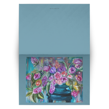 Load image into Gallery viewer, Bouquet of Flower Set of 10, 30, 50 Greeting Cards with Allison Luci Original Art - Dusty Teal