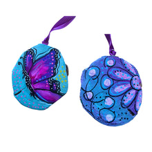 Load image into Gallery viewer, Rare and Gentle Butterfly Tree Slice Ornament Hand Painted - Butterfly Spring Collection