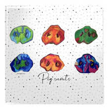 Load image into Gallery viewer, Pig Snouts Colorful Metal Magnet with polka Dot Background