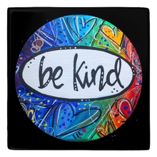 Load image into Gallery viewer, Be Kind Rainbow Heart Art Metal Magnets