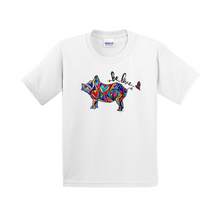 Load image into Gallery viewer, Be Love Pig Shape Heart Art T-Shirt (Youth Sizes) - 3 Colors