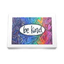 Load image into Gallery viewer, Be Kind Greeting Cards with Rainbow Heart Art - Set of 10, 30, 50