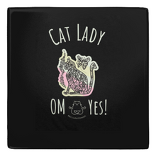 Load image into Gallery viewer, cat lady om namaste art magnet spiritual crazy cat lady