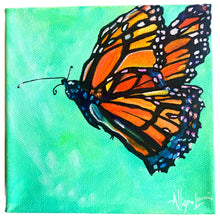 Load image into Gallery viewer, Butterfly Kiss 6&quot; x 6&quot;Butterfly Painting - Original - Butterfly Spring Collection
