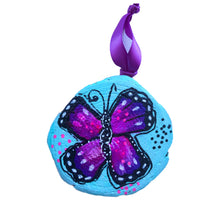 Load image into Gallery viewer, With Brave Wings She Flies Butterfly Tree Slice Ornament Hand Painted - Butterfly Spring Collection