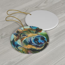 Load image into Gallery viewer, Animal Sanctuary Pig Art Holiday Metal Ornament - Flip from Odd Man Inn Animal Refuge