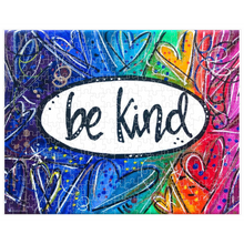 Load image into Gallery viewer, be kind allie for the soul rainbow heart art