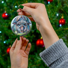 Load image into Gallery viewer, Animal Sanctuary Pig Art Holiday Metal Ornament
