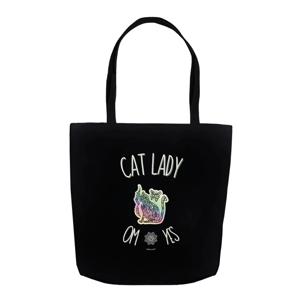 Cat Lady OM Yes! Spiritual Cat Mom Tote Bag - Black