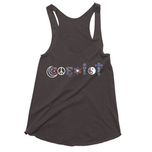 Load image into Gallery viewer, Coexist Peace Love Tank Top with Allie for the Soul Heart Art - 2 Colors