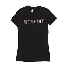Load image into Gallery viewer, COEXIST Heart Art Women's SLIM FIT Short Sleeve T-Shirts - 4 Colors