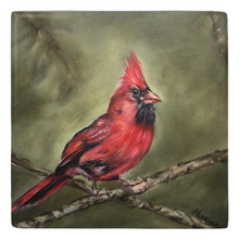 Load image into Gallery viewer, red winged messenger cardinal painting allison luci art magnet
