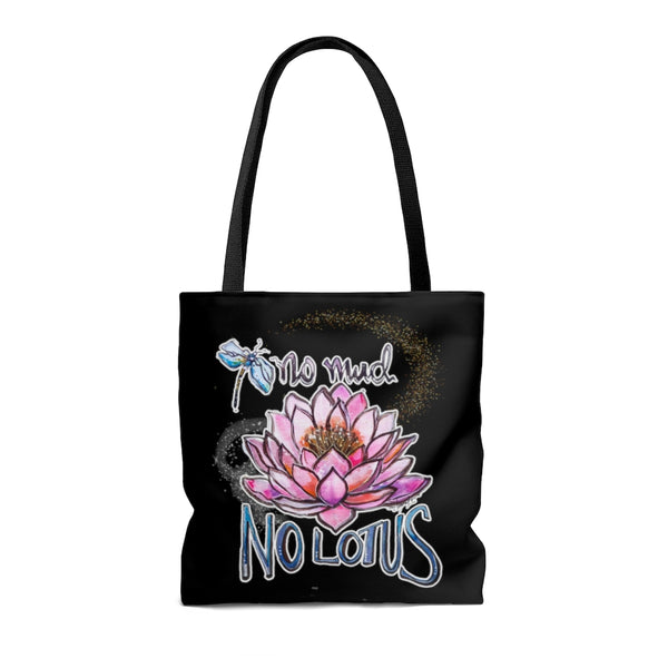 No Mud No Lotus Reusable Vegan Tote Bag - 16" x 16"