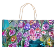 Load image into Gallery viewer, Flowers Everywhere Weekender Tote Bag from Original Art
