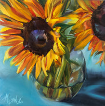 Load image into Gallery viewer, sunflower painting large gallery wrapped canvas print affordable art for home decor allison luci allie for the soul flowers bright illuminating yellow pantone color