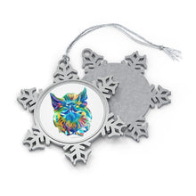 Load image into Gallery viewer, Colorful Sanctuary Pig Art Pewter Snowflake Ornament