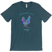 Load image into Gallery viewer, Chickens Make My Heart Happy UNISEX T-Shirt - 4 Colors