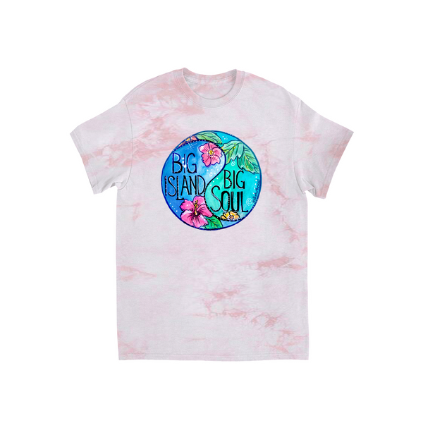 Big Island Big Soul Pink Rose Tie-Dye T-Shirts