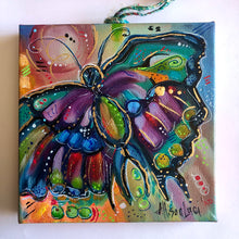 Load image into Gallery viewer, Stained Glass 6" x 6"Butterfly Painting - Original - Butterfly Spring Collection