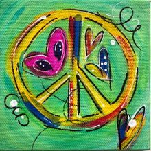 Load image into Gallery viewer, Mini Peace and Pig Snout Heart  Painting Piggie -MAGNET