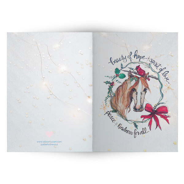 Beauty of Hope • Spirit of Love Holiday Cards Animal Lover Horse Cardinal