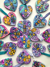 Load image into Gallery viewer, Bee Mine Wood Bee Heart Ornaments